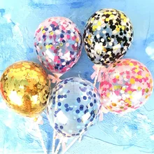 Украшение для торта ко дню рождения напрямую с фабрики 5 дюймов яркий круглый шар торт украшение флаг вставляется карта бумажный шар