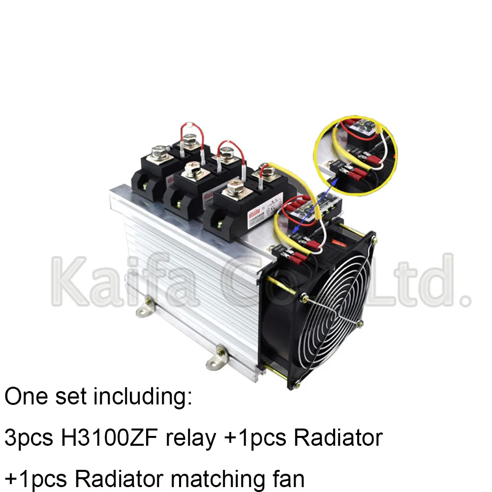 

H3100ZF-3 three phase DC to AC 100A 4-32VDC industrial grade solid state relay set/SSR set Not incluidng tax