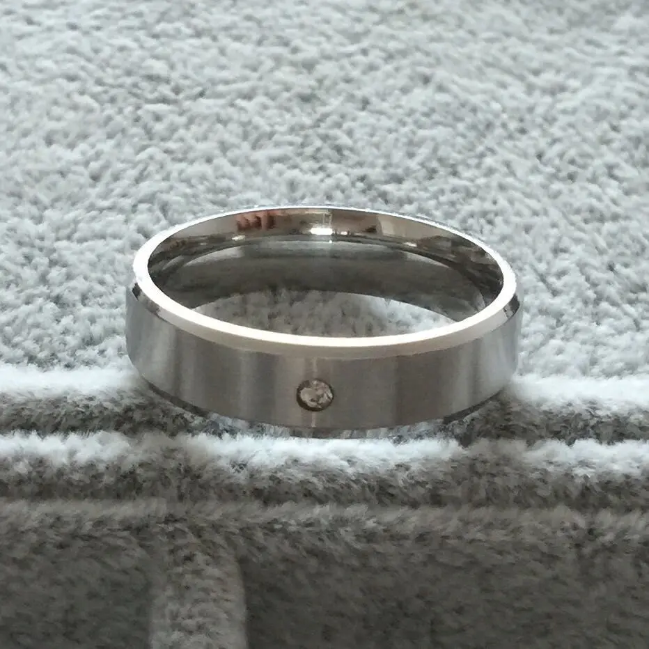 Полированные кольца из нержавеющей стали 316L толщиной 6 мм для мужчин и женщин высокого качества размер США 7-14