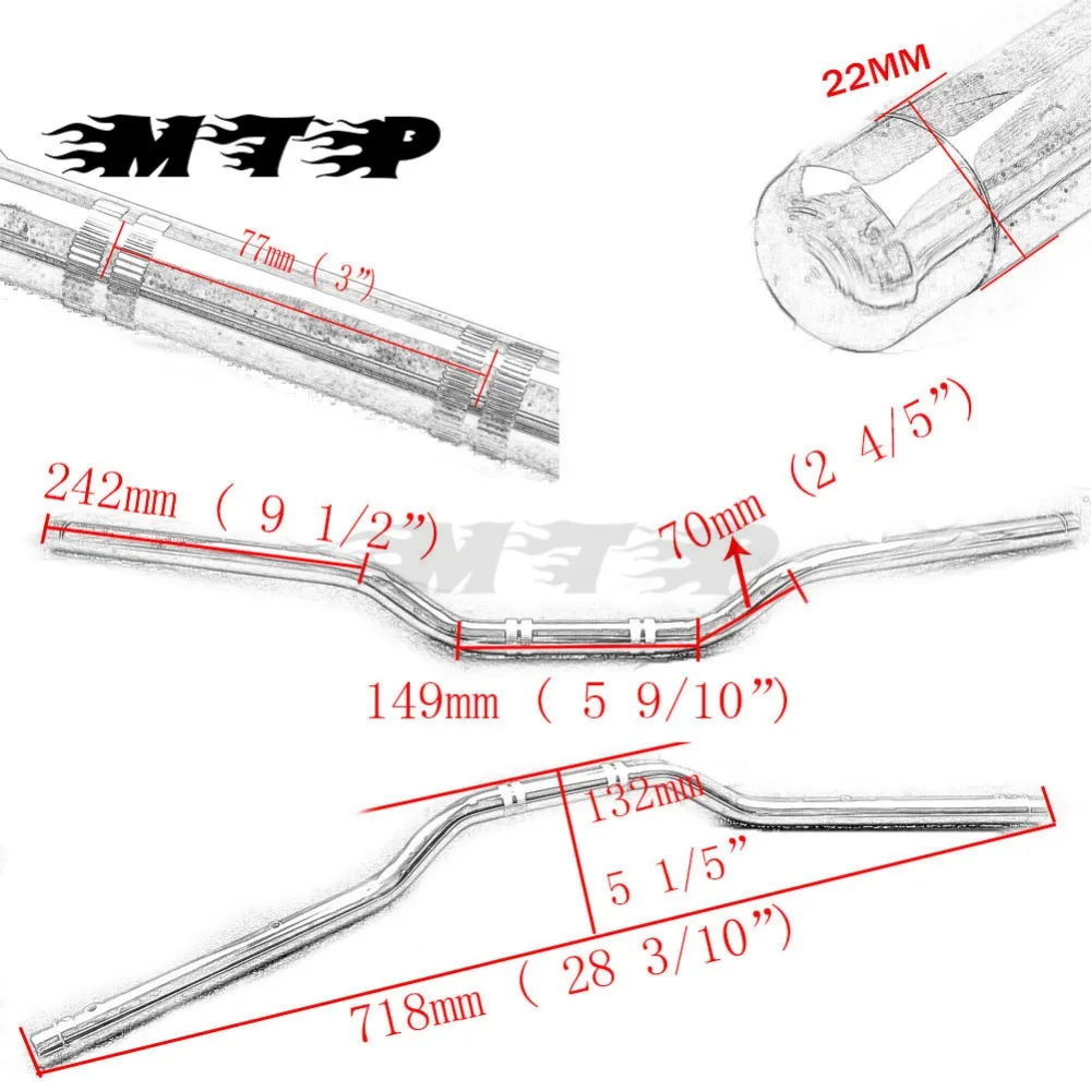 7/" 22 мм Стандартный/голый руль для Suzuki GSR 600 750 GSX400 Impulse GSX1100 G/E/S/EF/R/F/EF