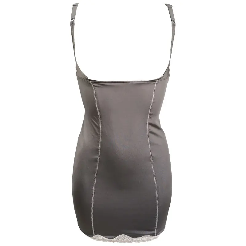Spaghetti Strap Lace edge Cupless Sexy Women Tummy Control Slip Female Body Shaper Slimming Waist Trainer Full Slips SLA028