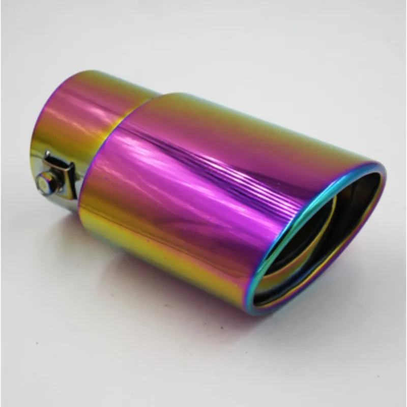 YZ purple colorful Painting Universal Exhaust Tailpipe 63mm Muffler