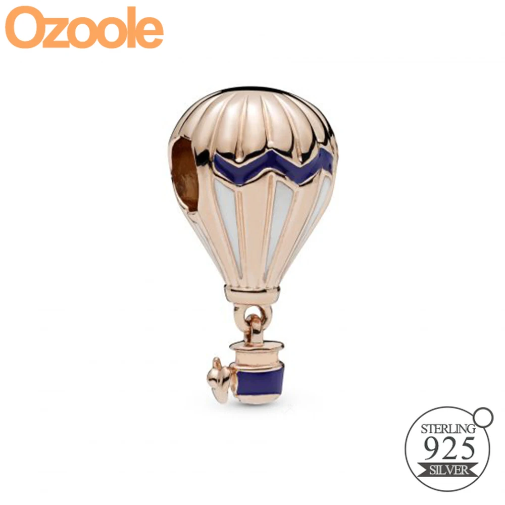 

2019 Summer Authentic 925 Sterling Silver Gold Hot Air Balloon Pendant Charm Bead Fit Europe Original Pandora Bracelets Jewelry