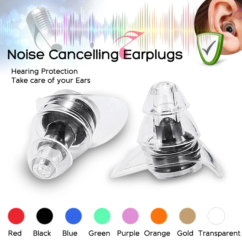 

1 Pair Soft Silicone Ear Plugs Ear Protection Reusable Professional Music Earplugs Noise Reduction For Sleep DJ Bar Bands Sport