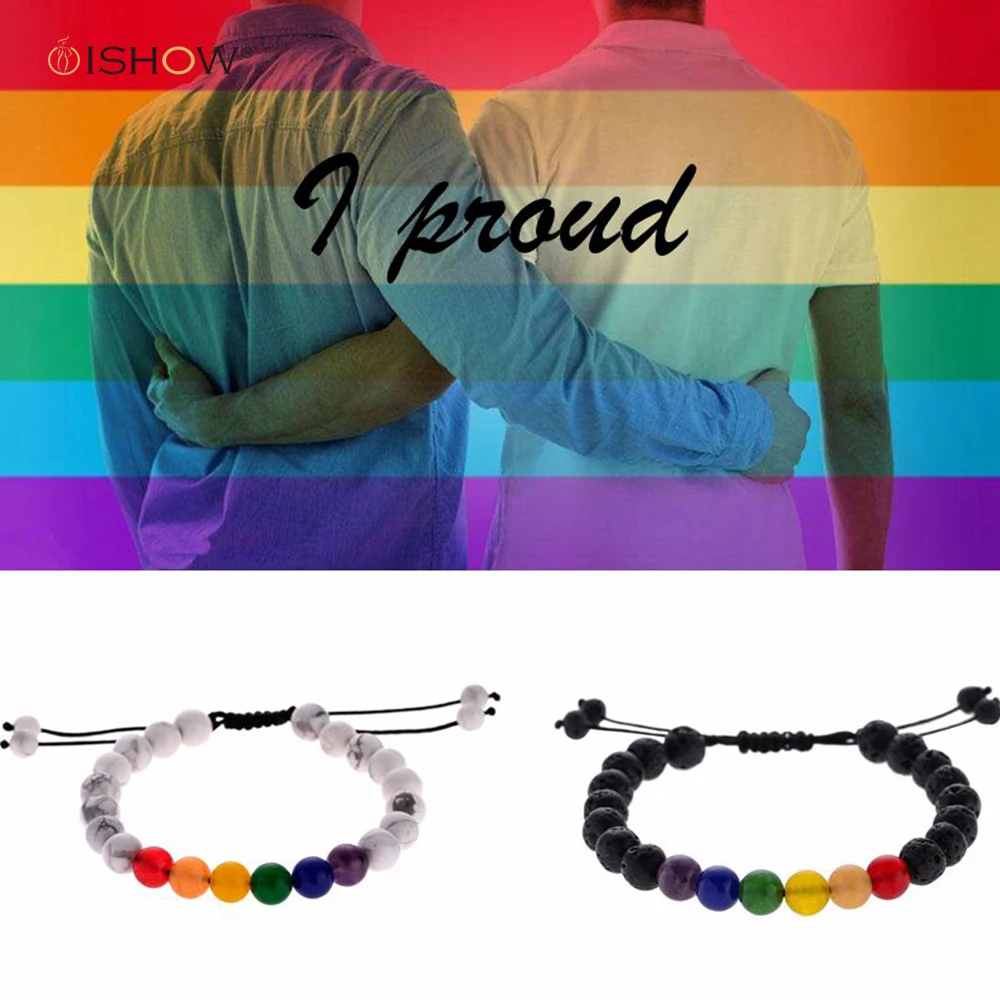 Rainbow Pride Gay Bracelets For Man Woman LGBT Charm Lover Jewelry