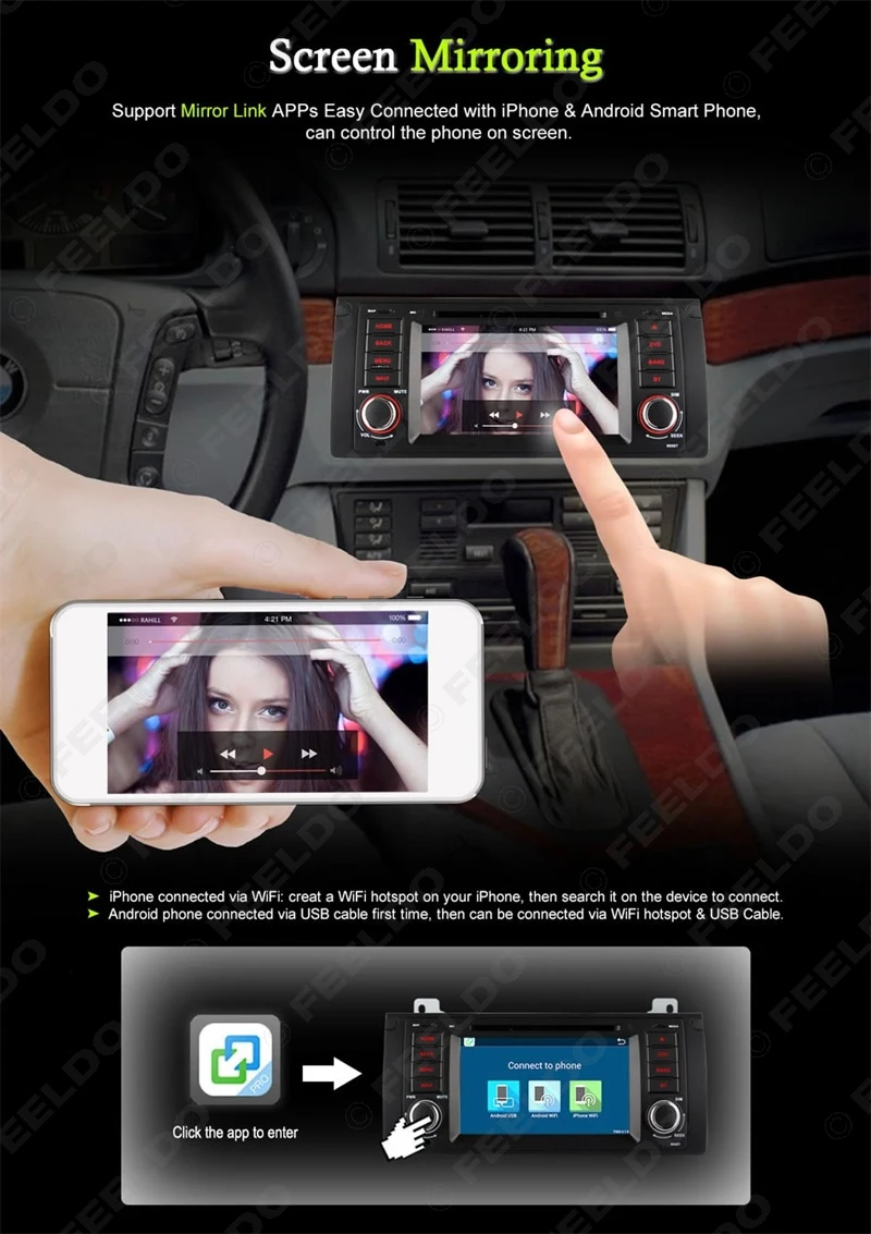 Discount FEELDO 7" Android 6.0 (64bit) DDR3 2G/32G/4G LTE Octa Core Car DVD GPS Radio Head Unit For BMW 3 Series E39/X5 E53/M5(96~03) 8