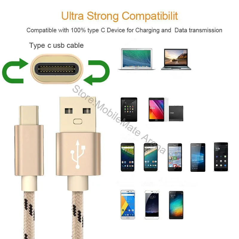 Bastec-USB-Type-C-Cable-Nylon-Line-Metal-Plug-Gold-plated-Connector-Type-C-USB-for (1)(1)