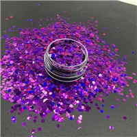 Лазерный фиолетовый цвет голографическая Коренастый Блеск для лица и тела Сияющие Блестки порошок вечерние составляют косметический блестит 5 г/пакет - Цвет: 11 Laser Purple