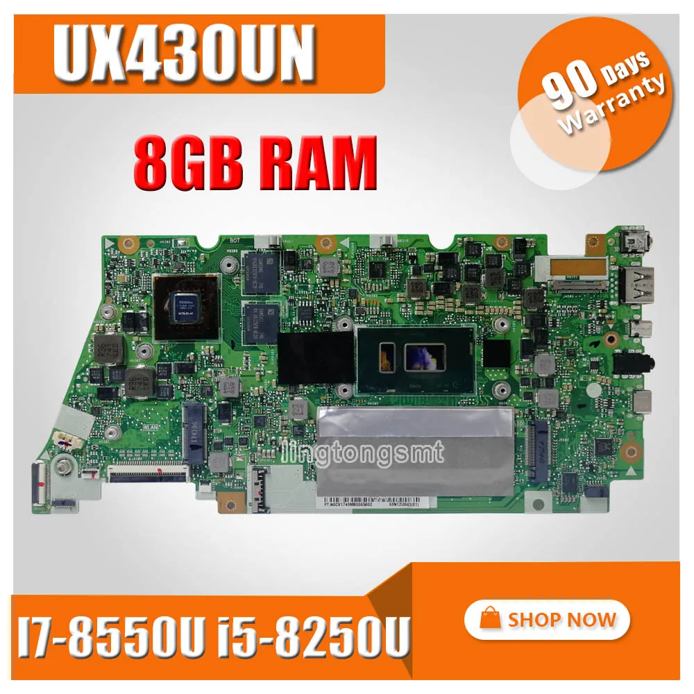  laptop Motherboard For ASUS UX430UN UX430UQ UX430UQK UX430UA UX430UAR UX430U Mainboard 8G RAM I7-85
