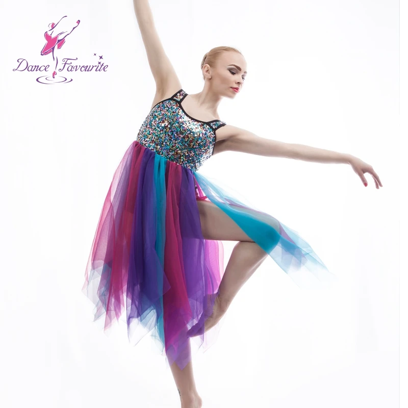 Sequie Лирический платье для сцены или производительности женские современные Балетные костюмы платье леди Танцевальный костюм девушка