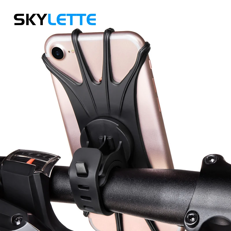 

4-6 inches bicycle phone holder 360 degree rotating silicone clip stable non-slip motorcycle outdoor riding navigation bracket