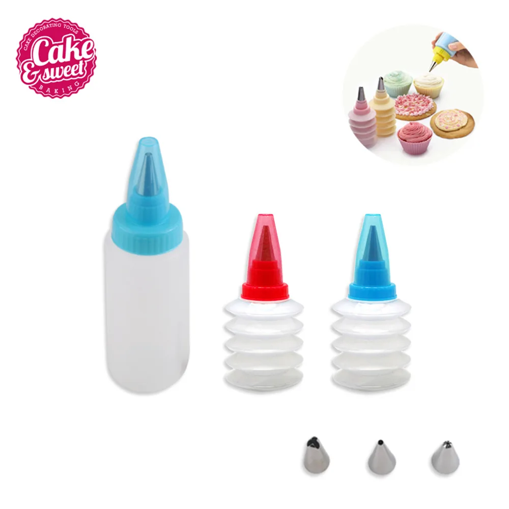 

Icing Piping Nozzle Bottle Set Piping Nozzles Kit Set Reusable Cake Piping Decorating tools DIY Parsty Tools