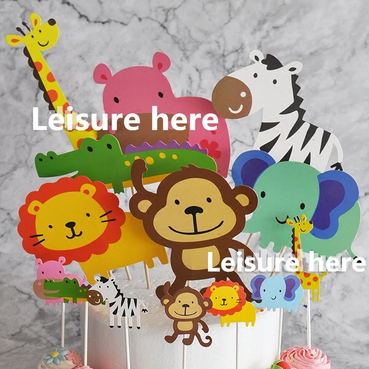 7 шт. топпер для торта в виде животных обезьяны Льва зебры жирафа|picker| |