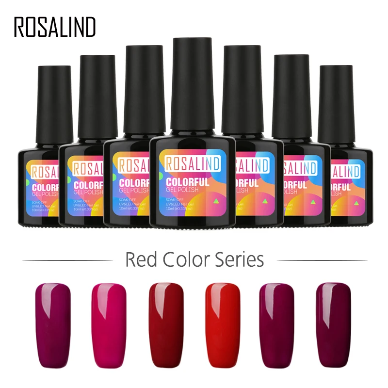 

ROSALIND Gel 1S 10ml 2651-2662 Coffee and Red Color Series Gel Nail Polish Semi Permanent Gel Varnish Soak Off UV Led Nail Art