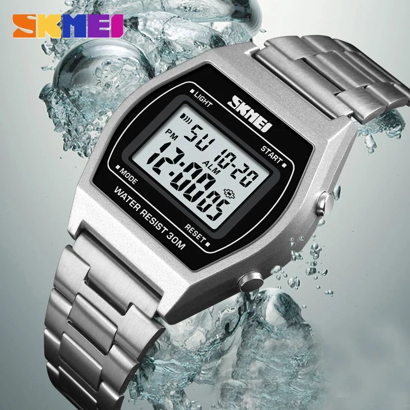 

Famous Top Brand Luxury SKMEI LED Men Digital Watch Waterproof Stainless Steel Sports Electronic Wrist Watches Relogio Masculino