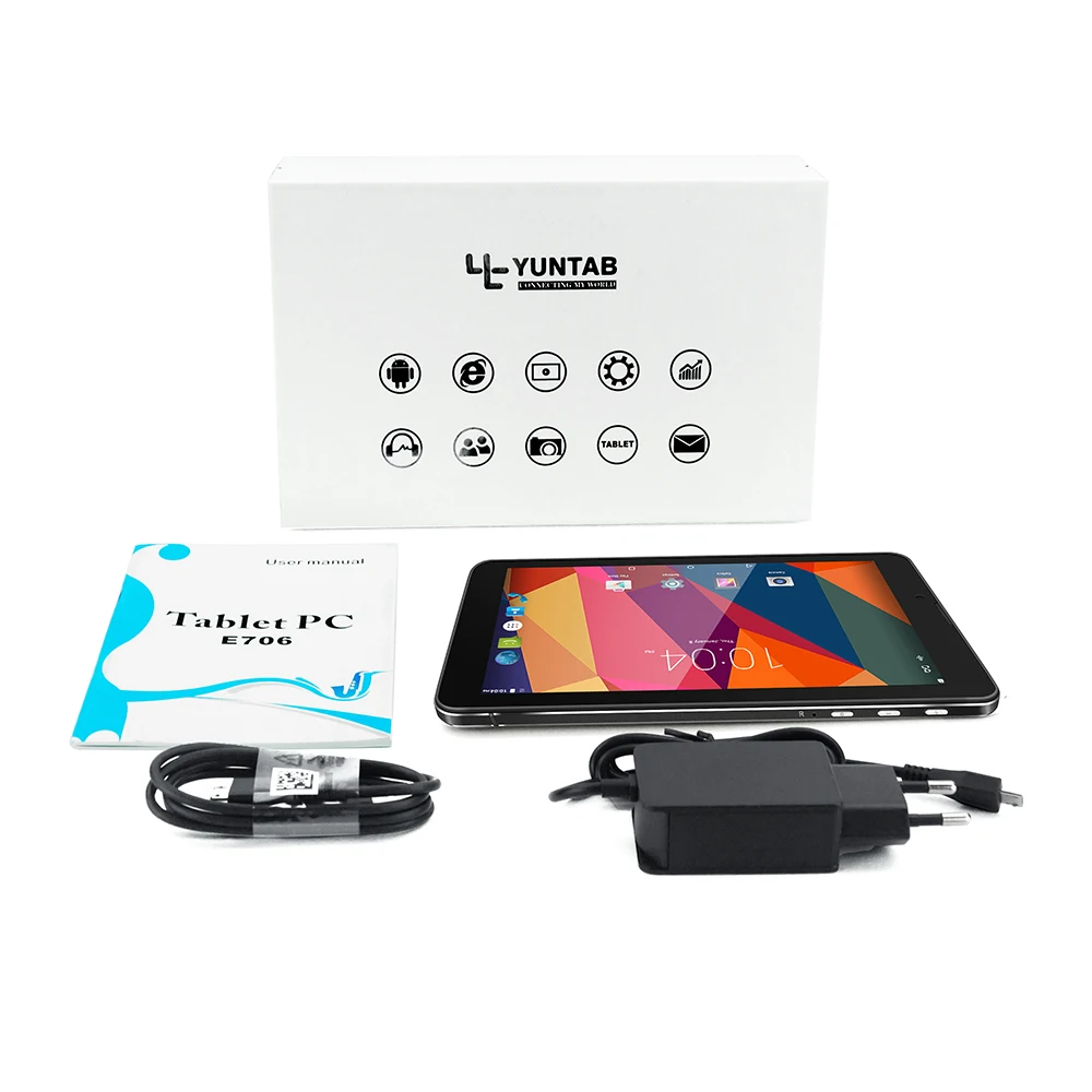 YUNTAB 7 ''E706 планшетный ПК из сплава четырехъядерный 1024x600 разрешение Google Android 5,1 Двойная камера 1 ГБ 8 ГБ Поддержка sim-карты