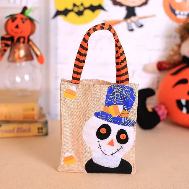 Colorful Halloween Candy Bag Gift Bags Witch And Black Cat Handbag For