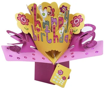 

10pcs 3D Happy Birthday Handmade Kirigami Origami Party Invitation Cards Greeding Birthday Card Postcard