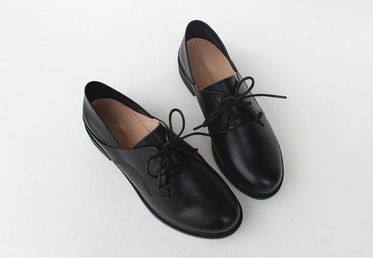 Careaymade-удобная оригинальная обувь ручной работы из воловьей кожи на среднем низком каблуке, с круглым носком, британская кожаная обувь