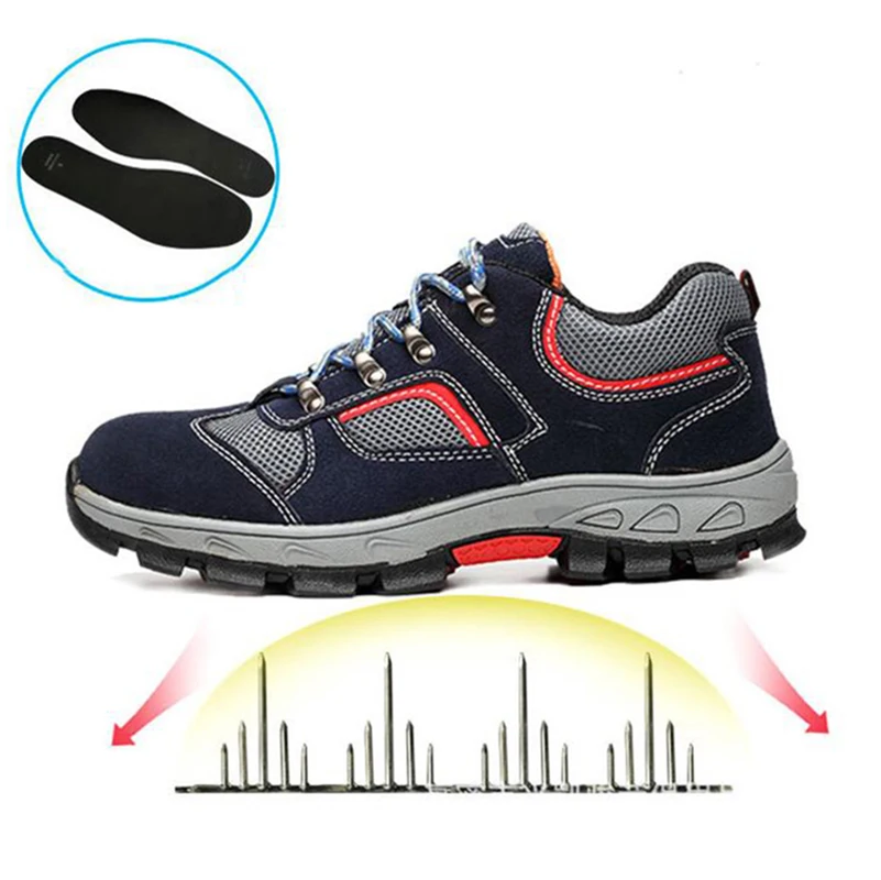 Мужская модная безопасная обувь со стальным носком с защитой от пирсинга и