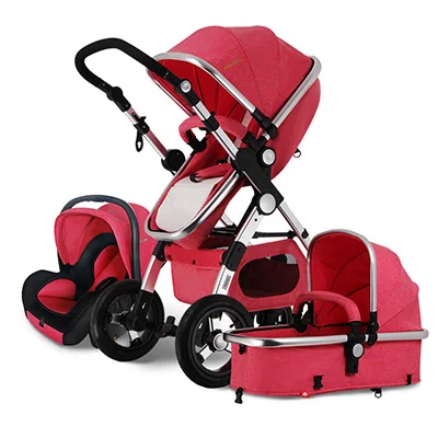 

EU free Ship! Baby Stroller 3 in 1 with Car Seat For Newborn High View Folding Baby Carriage carrinho de bebe 3 in 1 baby car