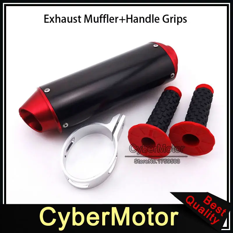 

Red 38mm CNC Aluminum Exhaust Muffler Throttle Handle Grips For 125 140cc 150cc 160cc CRF50 Thumpstar SSR Chinese Pit Dirt Bike