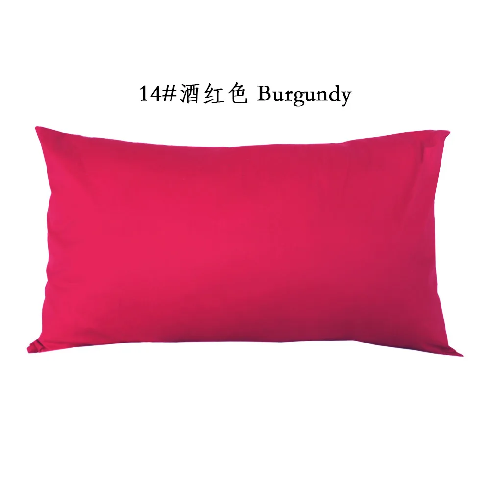 Burgundy cotton twill pillow cover; shape varies by selected size