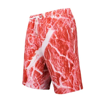 

2019 New Fast Dry Mens Shorts Beach Hawaii Vacation Surf Digital Print Meat Pattern Beach Pants