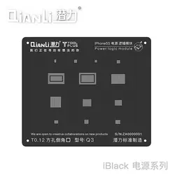 Новый универсальный квадратное отверстие Power Logic черный Reball трафарет для iPhone 8 7 6s 6 5 s, импорт из Японии, стальная сетка
