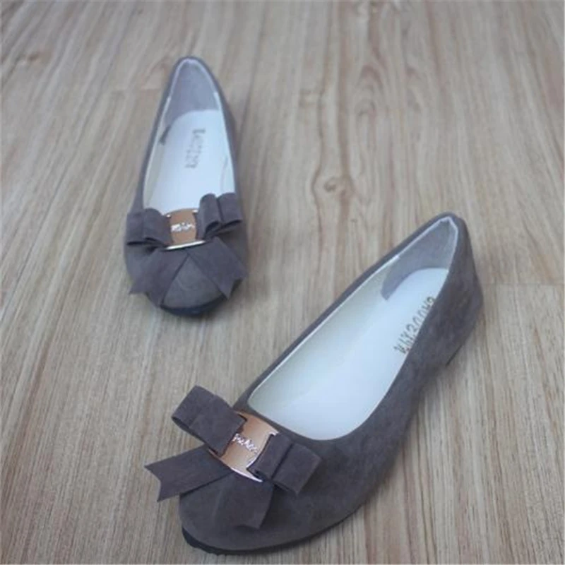 

2017 free shipping Suede bowknot single flat fashion shoes for women's shoes lighter flat shoes big yards, 43 yards