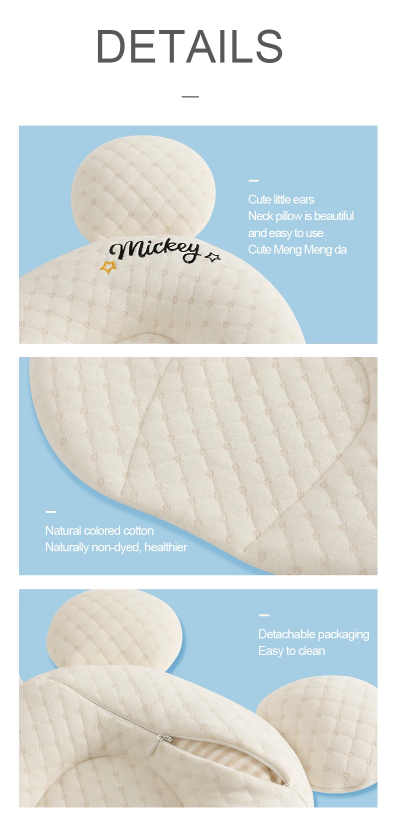 Дисней формирующая детская подушка мягкая ткань для новорожденного ребенка с Микки и Минни дизайн Подушка милая детская подушка