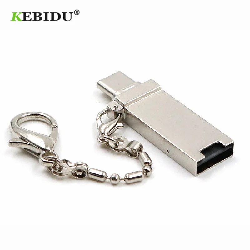KEBIDU брелок Type C Micro USB OTG устройство для чтения карт памяти Алюминиевый адаптер