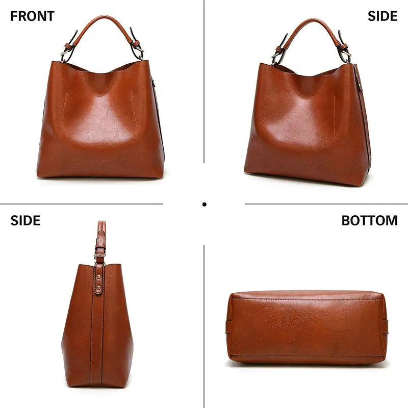 Женские сумки через плечо кожаные сумочки модные сумки большой емкости коричневые