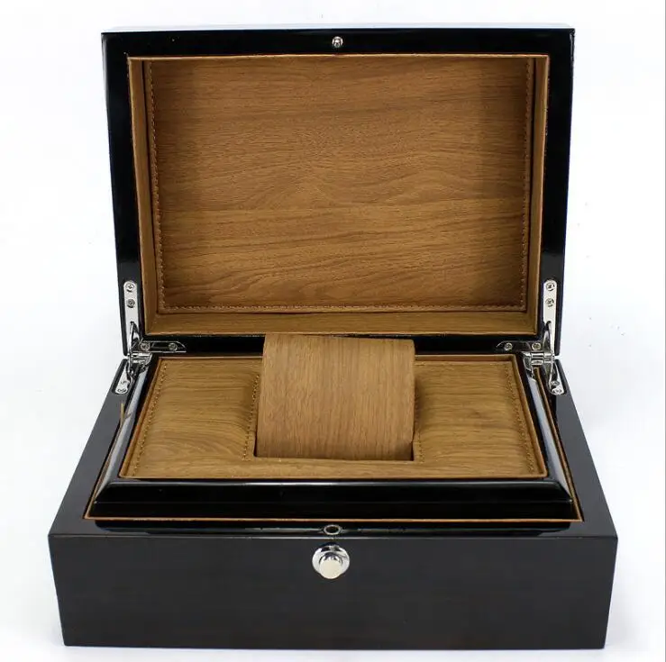 

Piano Wooden Box High-end Watch Box White PU Leather Jewelry Collection Gold Bar Coin Storage Box Organized caixa para relogio