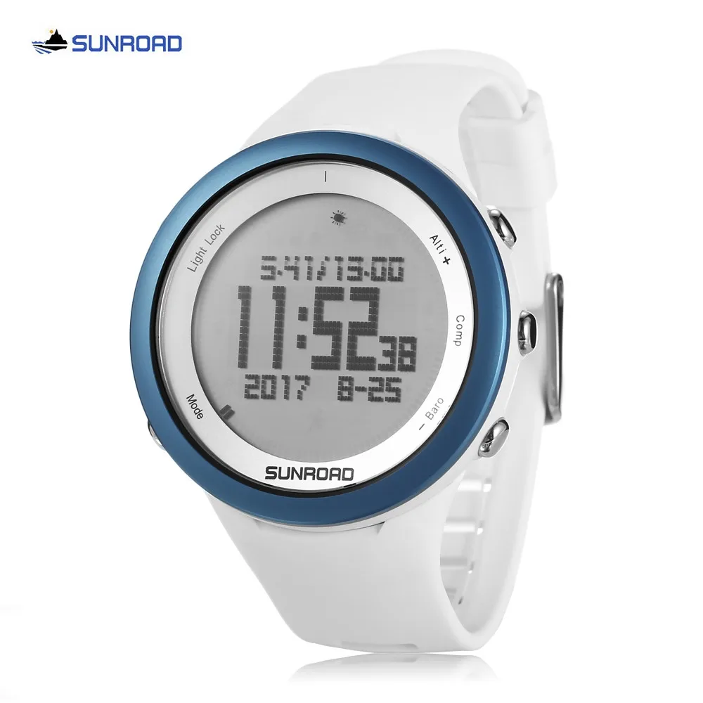 SUNROAD FR852 Мужские Цифровые спортивные часы термометр альтиметр барометр компас наручные часы - Цвет: BLUE