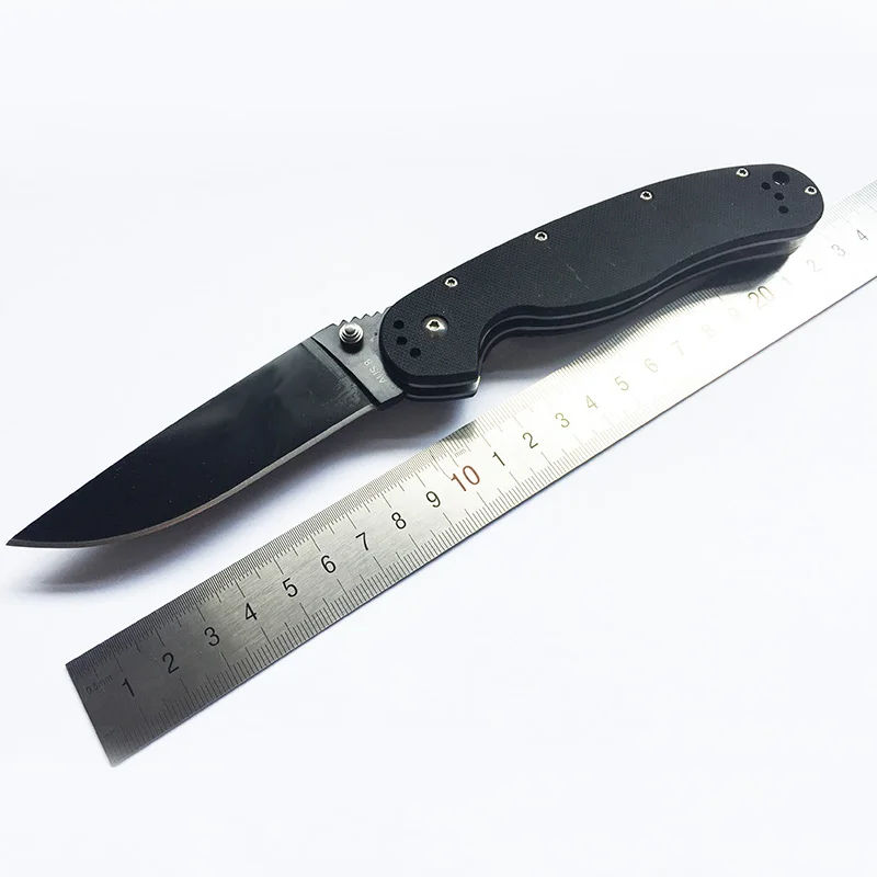 

Black RAT1 59-60HRC AUS-8 Black Blade G10 Handle 3 Colors Folding knife Tactical Survival Camping Hunting EDC Utility Knives