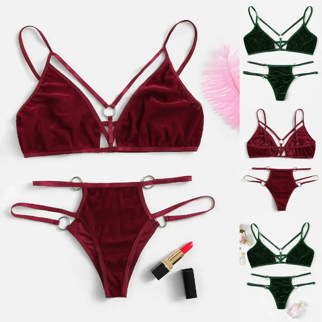 2019 Women Swimwear Suits Beach Bra Thong Bikini Set Summer Ladies Push-up Red/Green Bathing Suit Swimsuit Beachwear Costume |