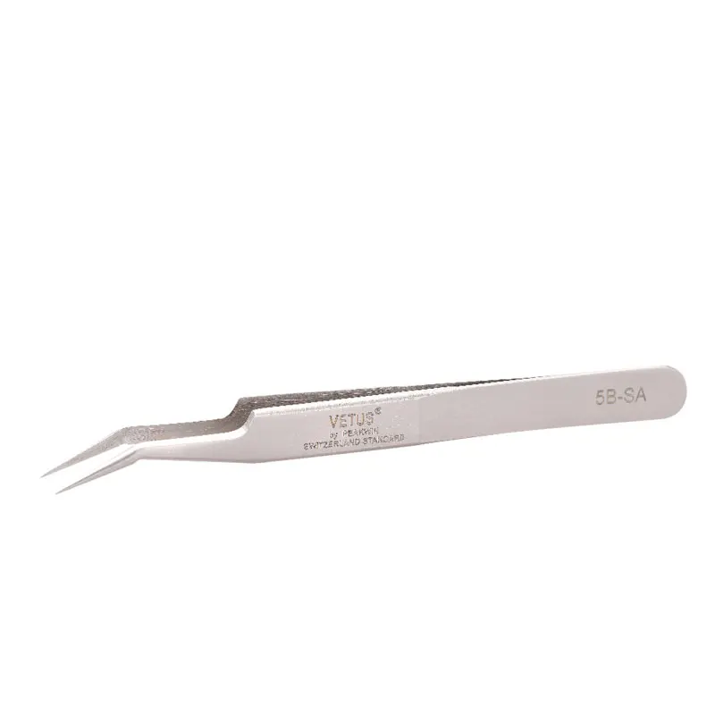VETUS 6A-SA Eyelash Tweezers Stainless Steel Anti-static 3D/6D Volume Eyelash Extension Best Quality Fan Tweezer 6