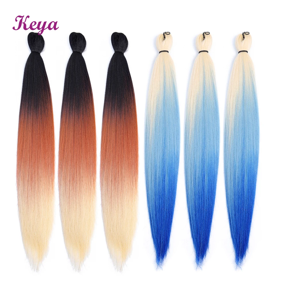 Keya Easy Jumbo Braids Ombre Crochet Braids Pre-Stretched EZ Braid Natural Layers 24inch Synthetic Hair Extensions For Women