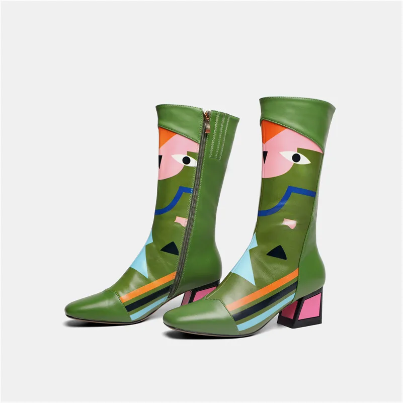 Najtaniej FEDONAS 2020 zima nowy mody krowy skóry lakierowanej kozaki damskie zamek kobiet buty do kolan wysokie obcasy szpilki kobieta