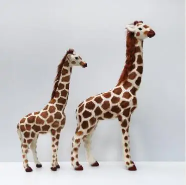 

WYZHY Leather hair giraffe high-end fashion creative gift jewelry home decoration static animal model 29CMx11CMx55CM