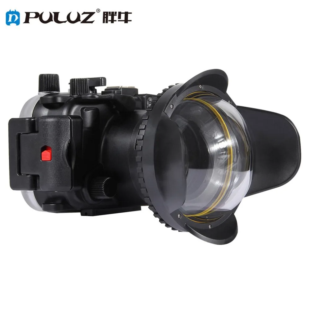 

PULUZ Optical Fisheye Lens Shade Wide Angle Dome Port Lens for Underwater Housings 67mm Round Adapter 60m Underwater Depth