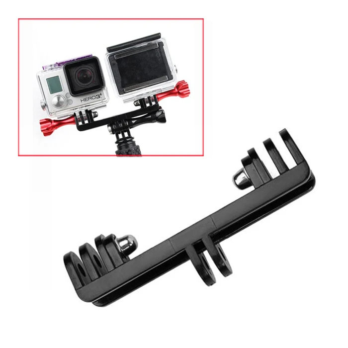 Переходник с креплением Gopro на двойное крепление + винт для 2 камер Gopro/Gopro и