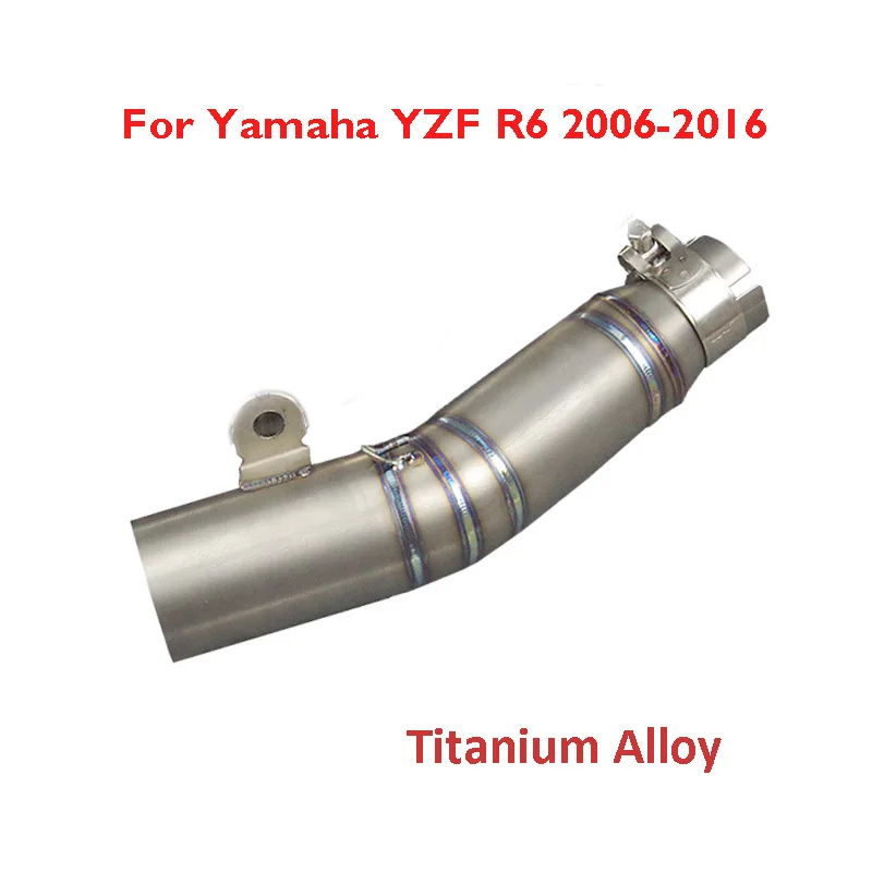 Мотоцикл YZF R6 выхлопная труба среднего соединения Соединительная труба из нержавеющей стали титановая средняя Соединительная труба для Yamaha YZF R6 1998