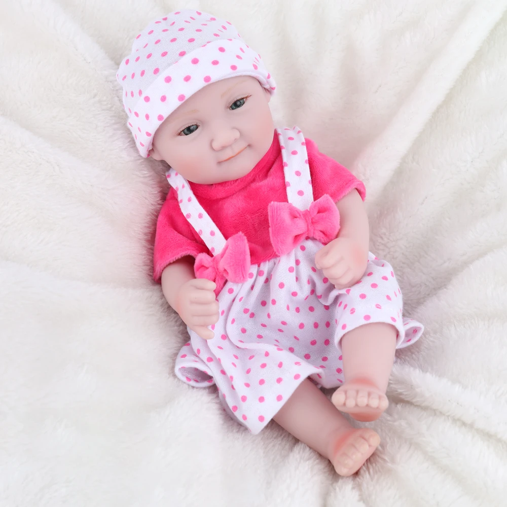

KAYDORA Newborn Reborn baby doll Girl Realistic 10Inch Mini Full Silicone Body Washable Lifelike Pink Outfit gift sets for Gift