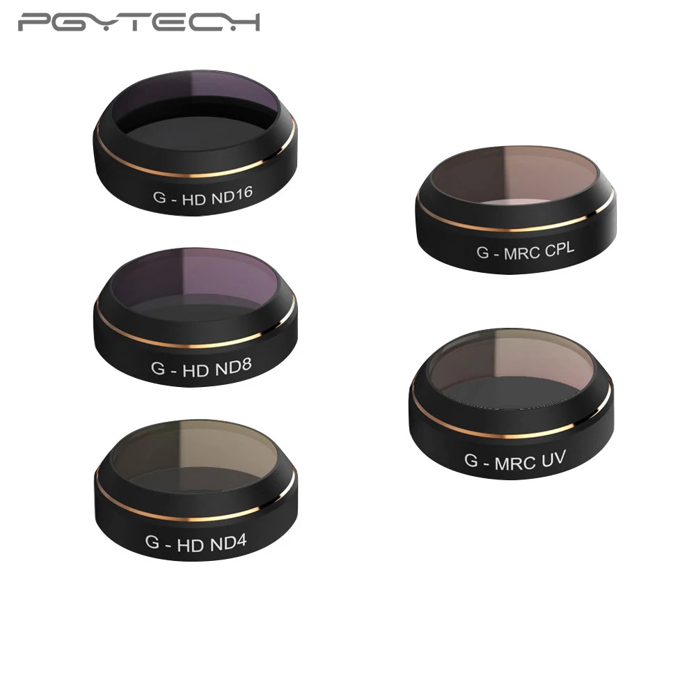 

PGYTECH DJI MAVIC Pro&MAVIC Pro Platinum Camera Lens Filter Combo Multi-Layer Coating Films ND4/8/16 G-UV CPL for HD Clear Lens