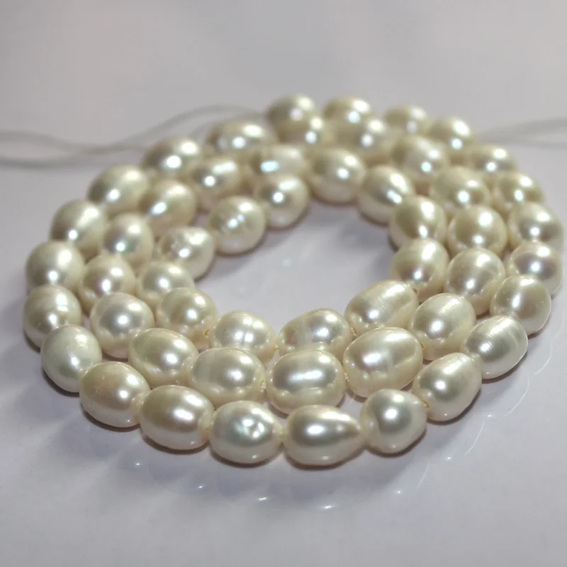 Free Shipping 5-6MM Olivary Rice Shape White Natur...