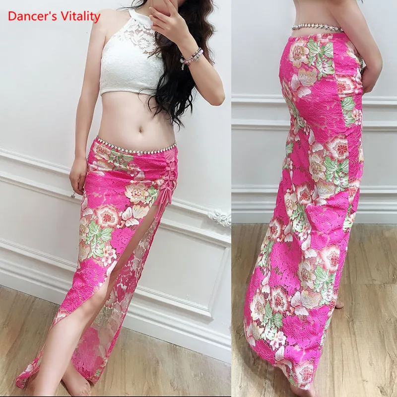 

Professional Belly Dance Suits Top and Lace Skirt 2pcs set For Women/Girls BellyDance Stage Practice/Performance Costume