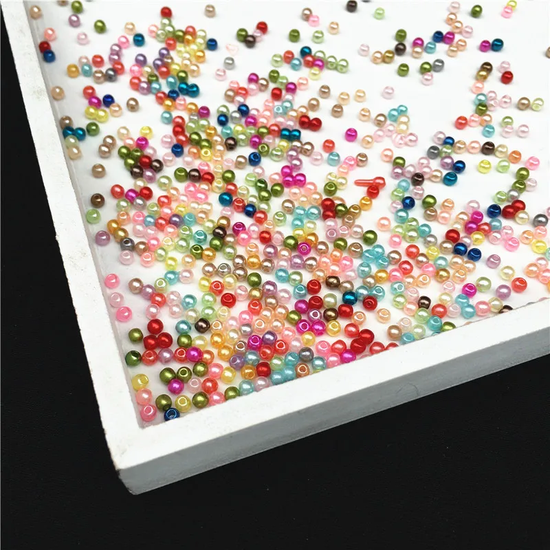 3 мм круглый имитация одежды жемчуг с отверстиями для DIY Искусство ожерелье Модные ювелирные изделия делая аксессуары 288 шт