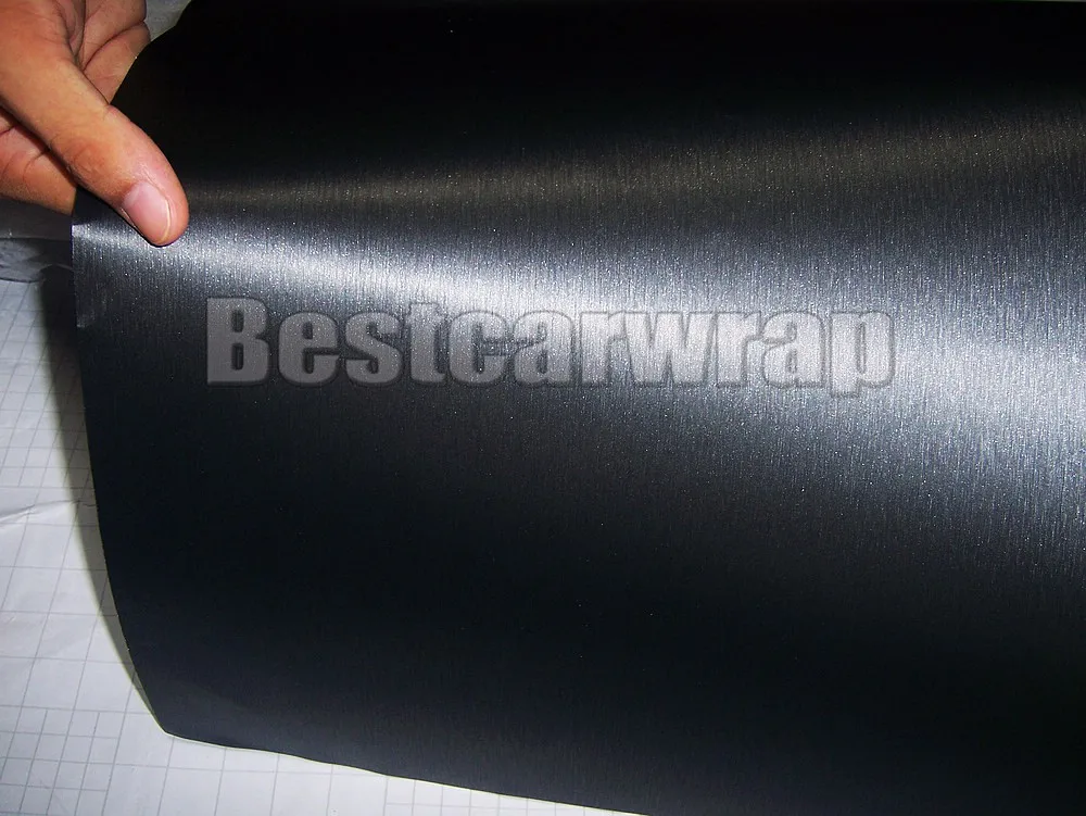 metallic brushed black vinyl laptop car wrap styling (4)